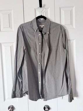 Merona Gray Long-Sleeve Button-Down Oxford Shirt